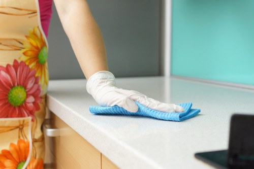 Routine kitchen and bathroom cleaning in W1