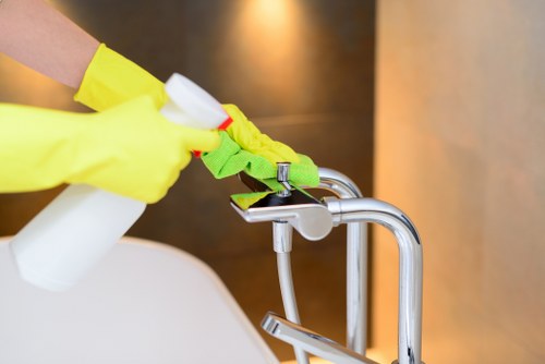 Local cleaner working in a W1 apartment building