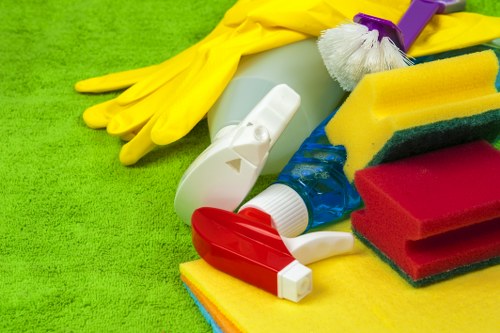 Local cleaning technician treating a pet stain in central London