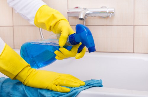 Bathroom move-out cleaning in a W1 rental property