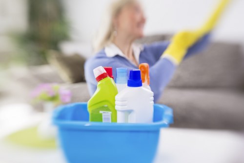 Cleaning dust and residue after building work in a central London property